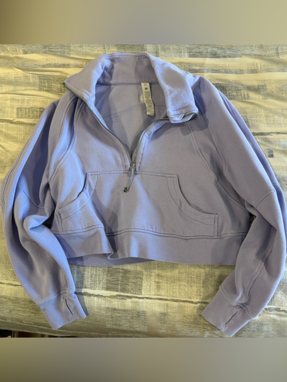 lululemon athletica Lavender Quarter-Zip Cropped Sweatshirt